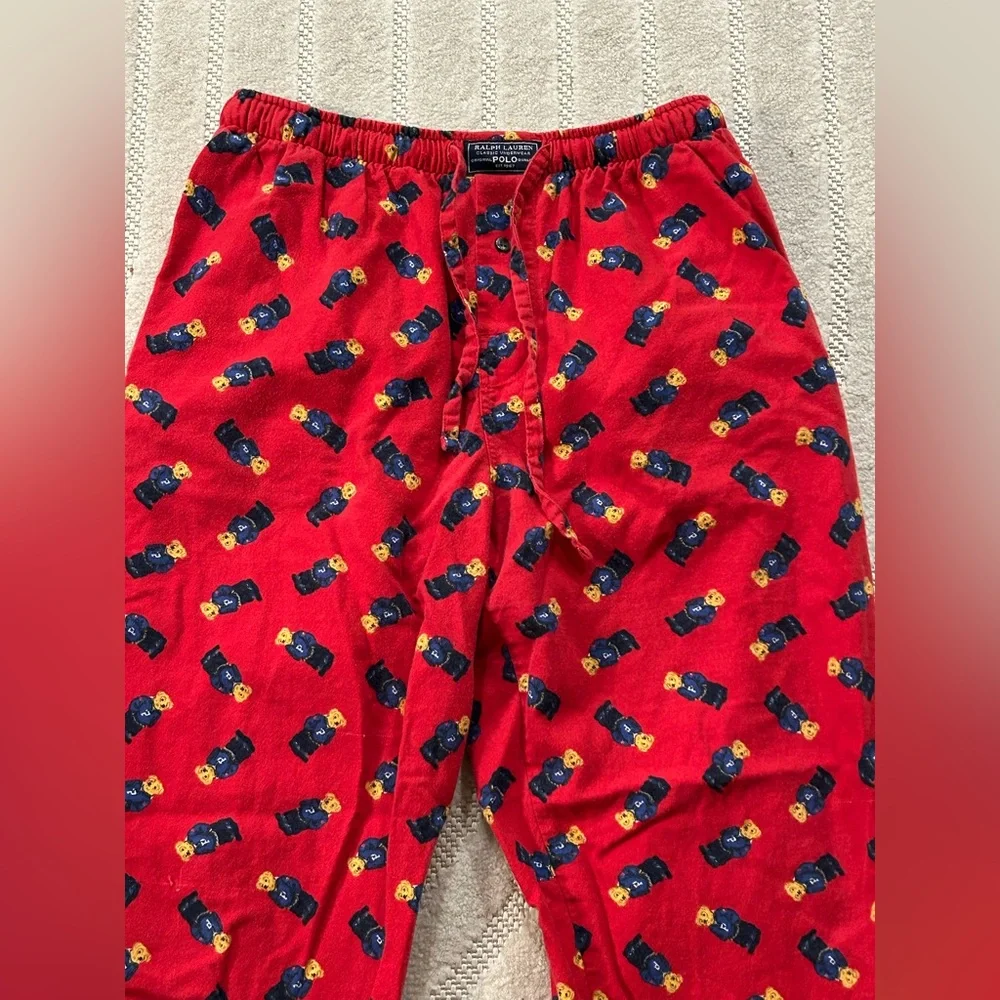 Polo Ralph Lauren Men’s Red Polo Bear Pajama Lounge Pants - S